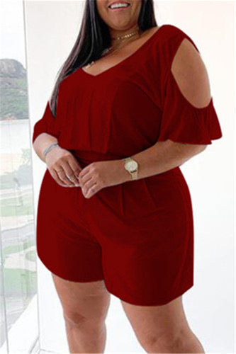 V Neck Plus Size Romper